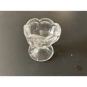 Vintage Set Of 2 Glass Salt Cellars